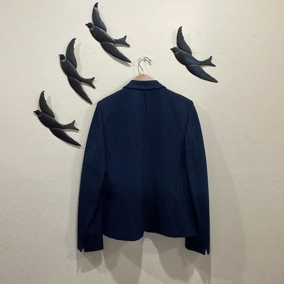 NEW!  Lauren Ralph Lauren Navy Ponte Knit Pinstripe Jacket - XL - $195 - Picture 11 of 15